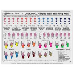 AMERICANAILS Mat de entrenamiento en silicona para uñas acrílicas, ideal para practicar aplicación.