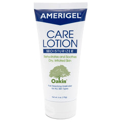 AMERIGEL Care Lotion botella 6oz: hidratación suave para piel seca y sensible.
