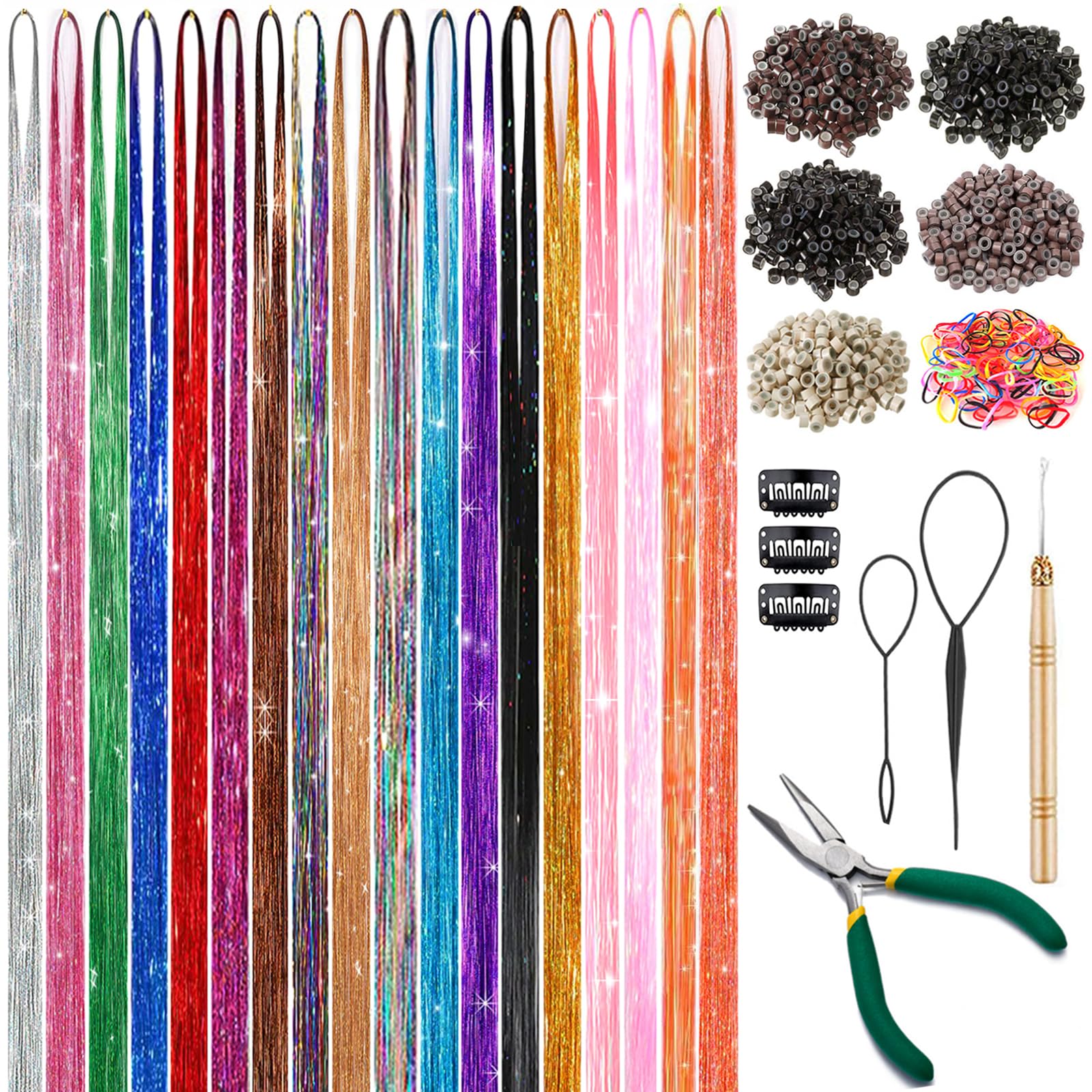AMGPT Hair Tinsel Kit 48inch length enables versatile styling.