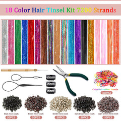 AMGPT Hair Tinsel Kit 7200 strands close-up texture.
