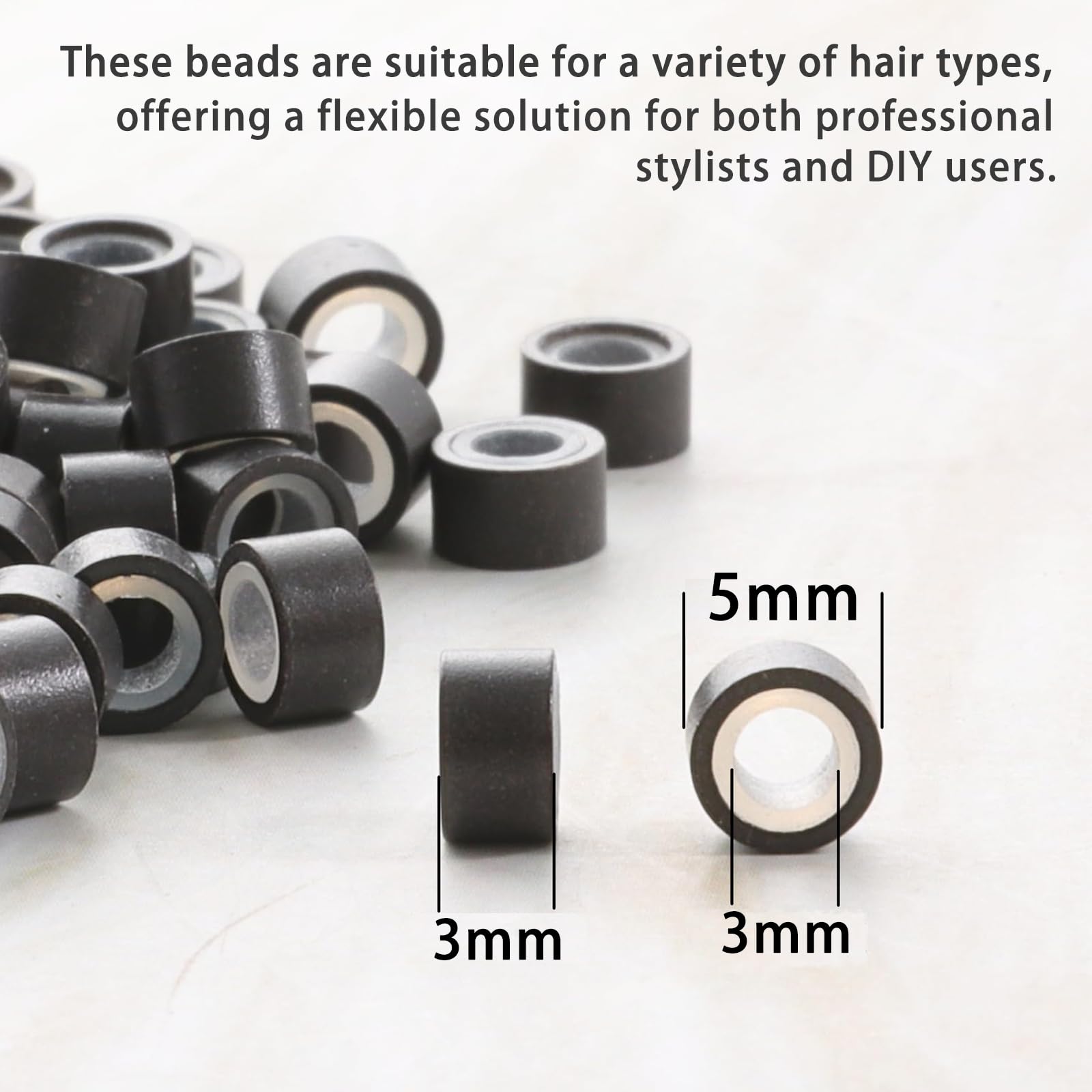 AMGPT silicone lined beads 5mm blonde close up for comfortable fittings