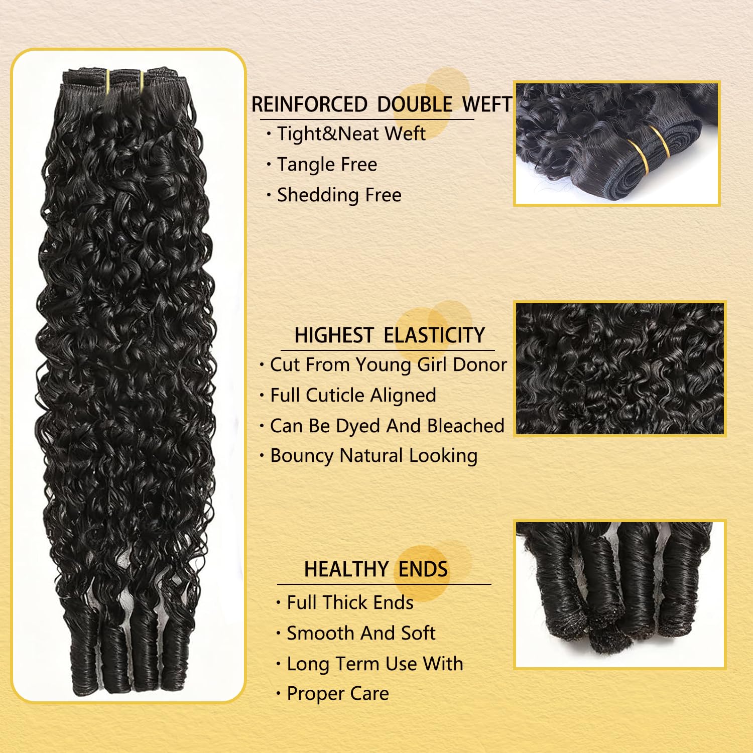 Amicalite Burmese Curly Bundles 18-inch with elongated elegance and full density