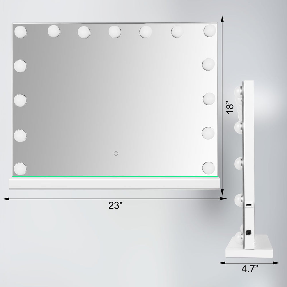 Amifiy vanity mirror provides even lighting for detailed makeup visibility.