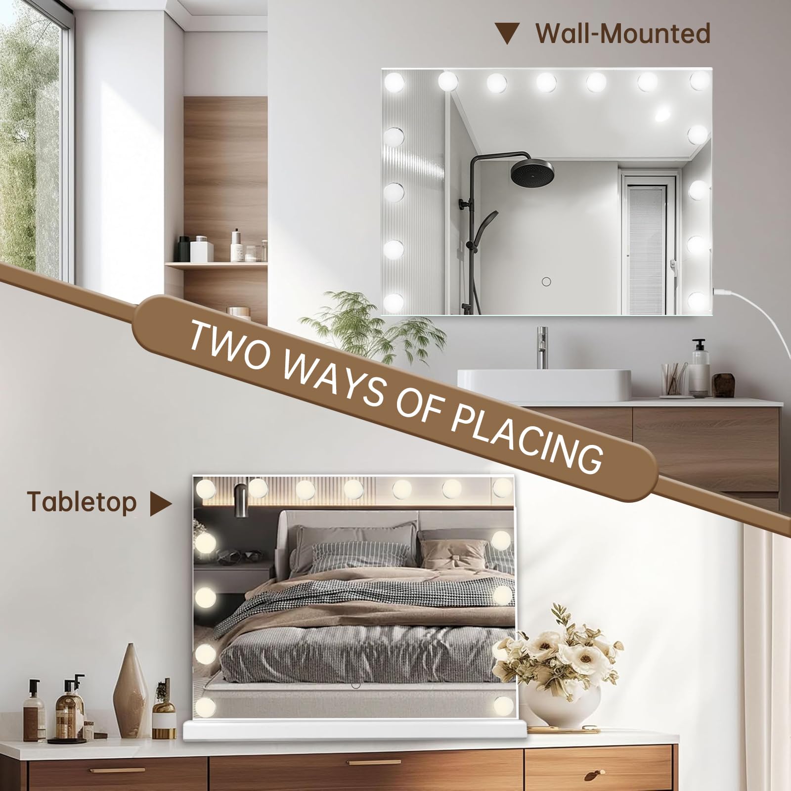 Amifiy vanity mirror wall mount to save space.