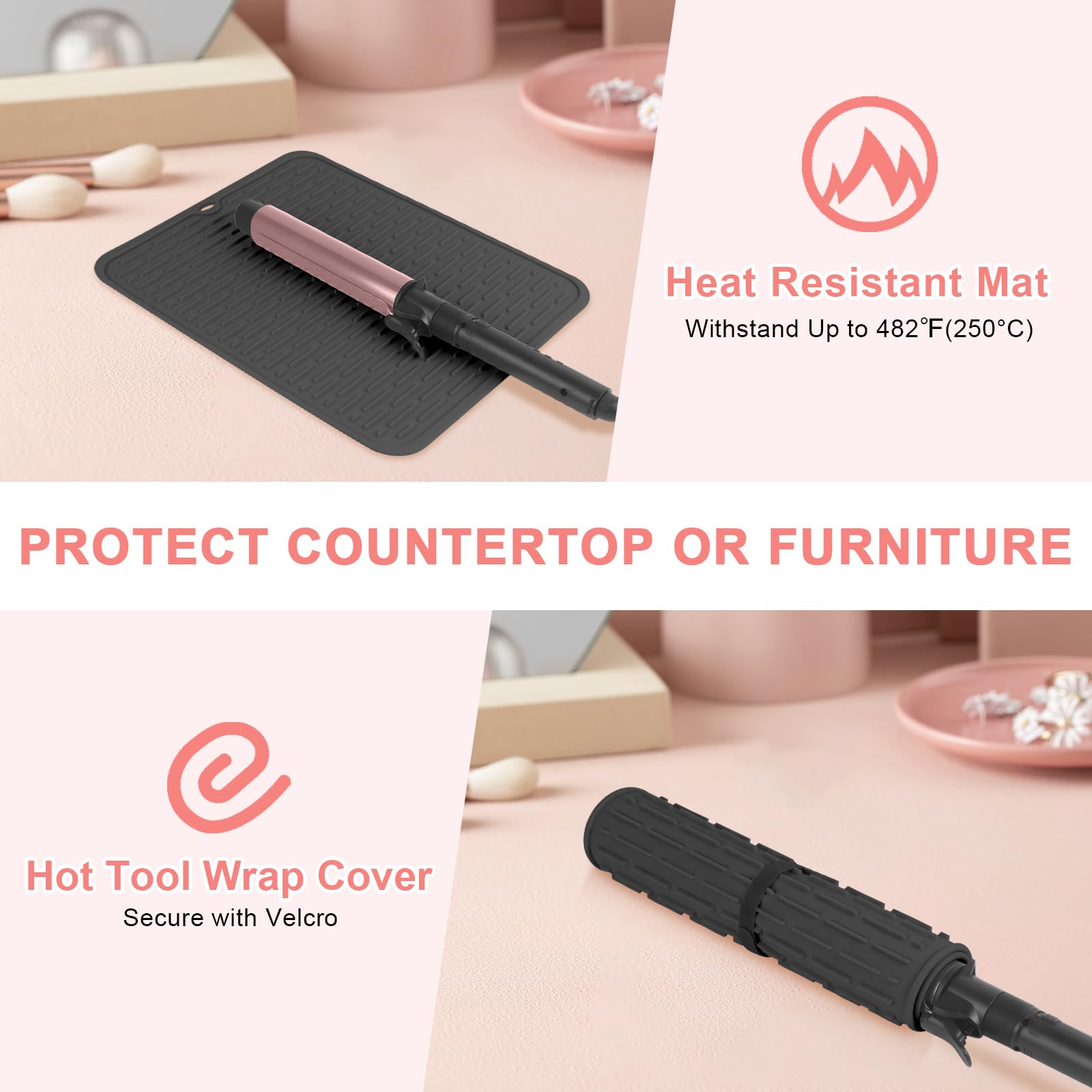 AMIJEAL mat with hanging holes optimizes space on your vanity