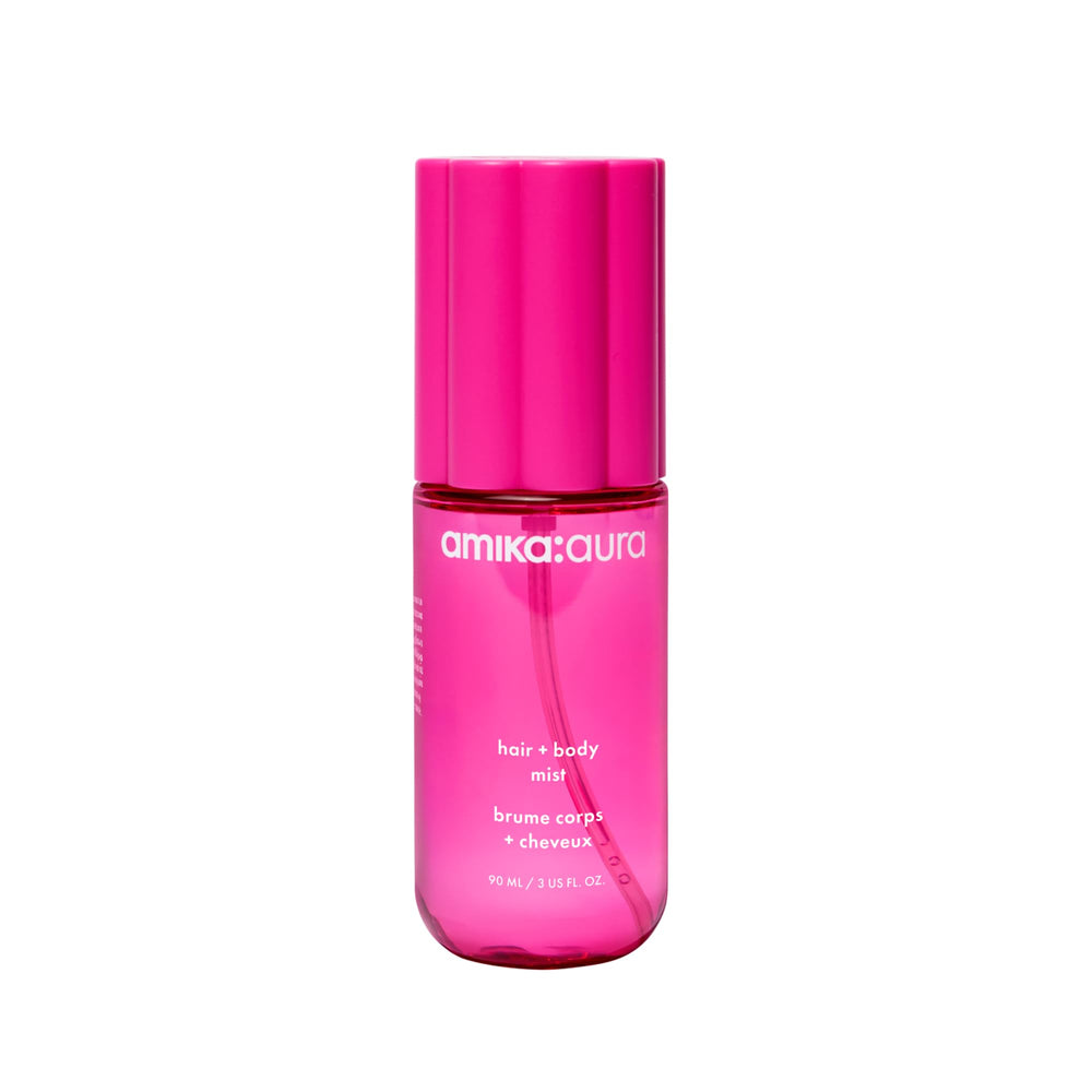 amika aura bottle shows pink grapefruit note for a vibrant, energizing fragrance
