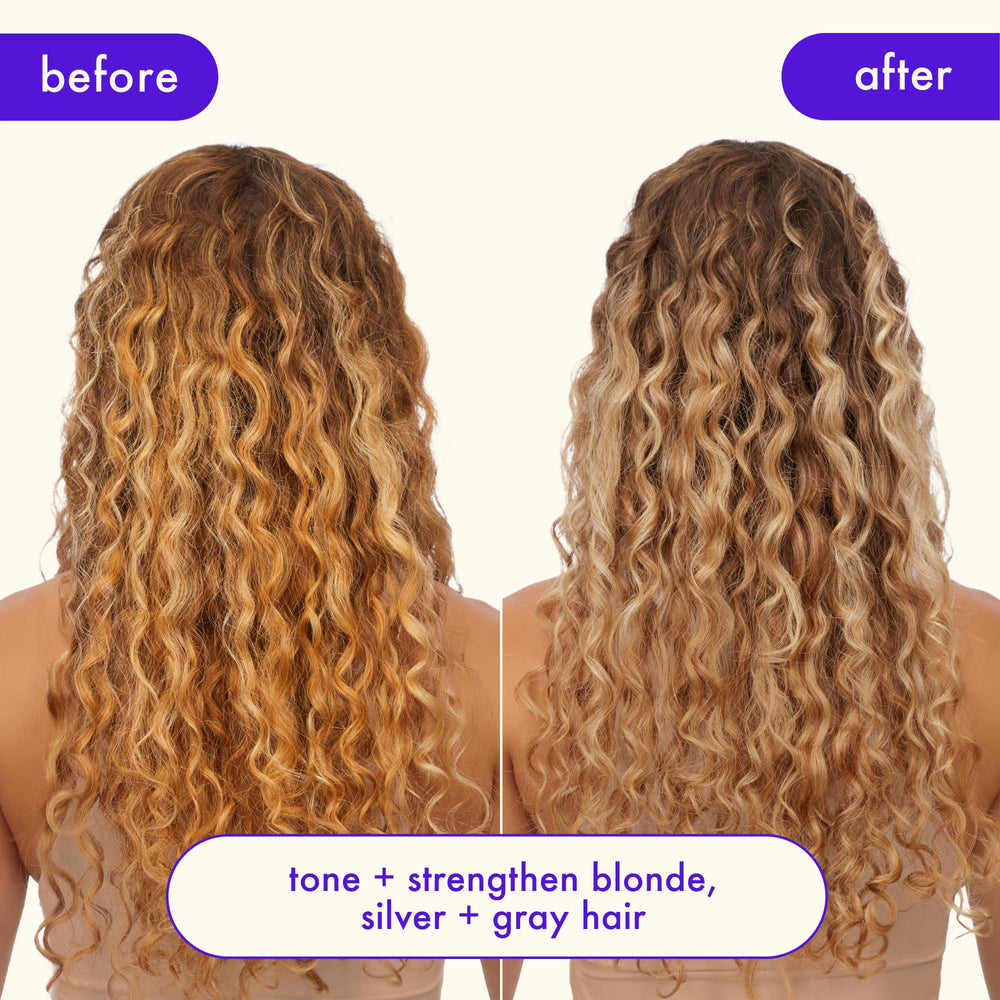 After use, hair looks brighter and more hydrated with reduced brass.