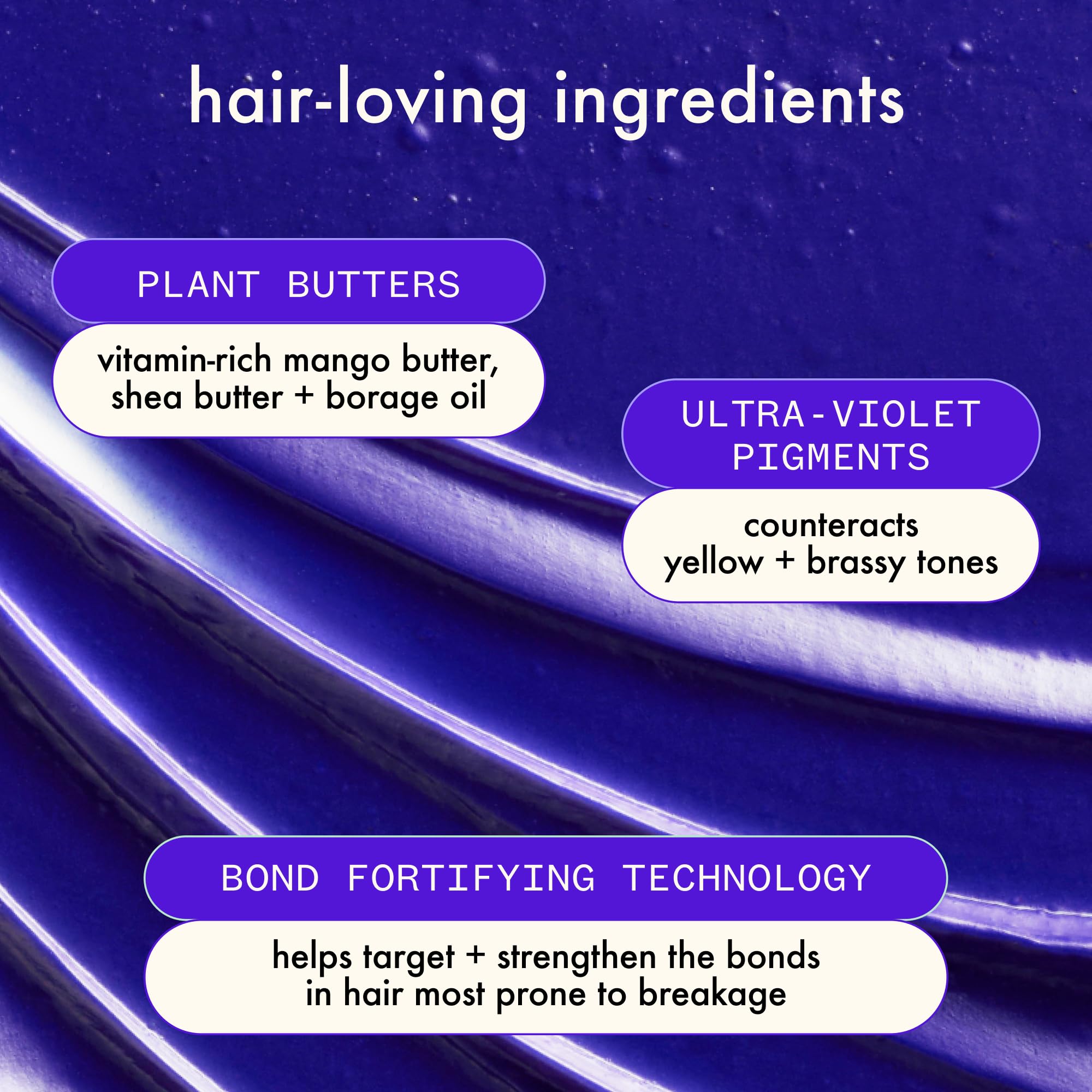 Three plant butters nourish strands during treatment for smoother, healthier feel.