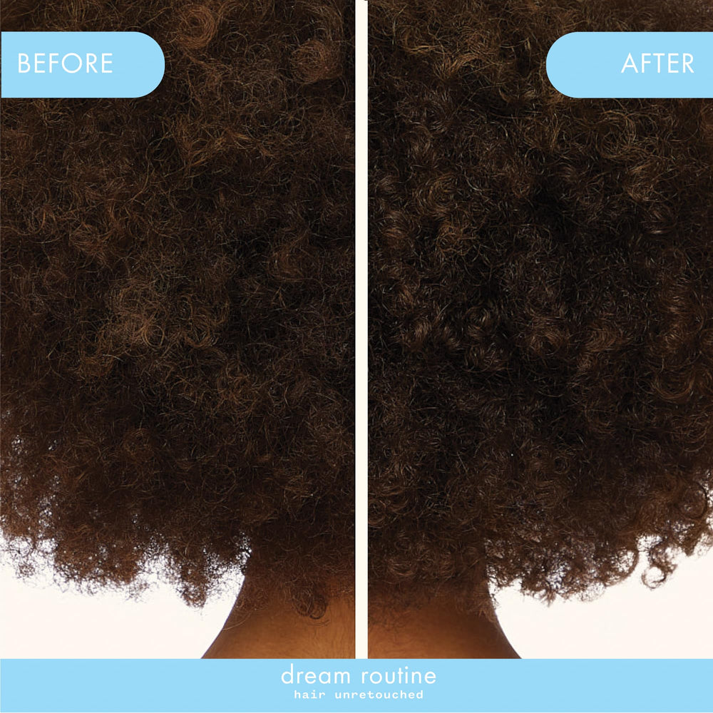 Amika Dream Routine silicone-free label highlights gentle care.