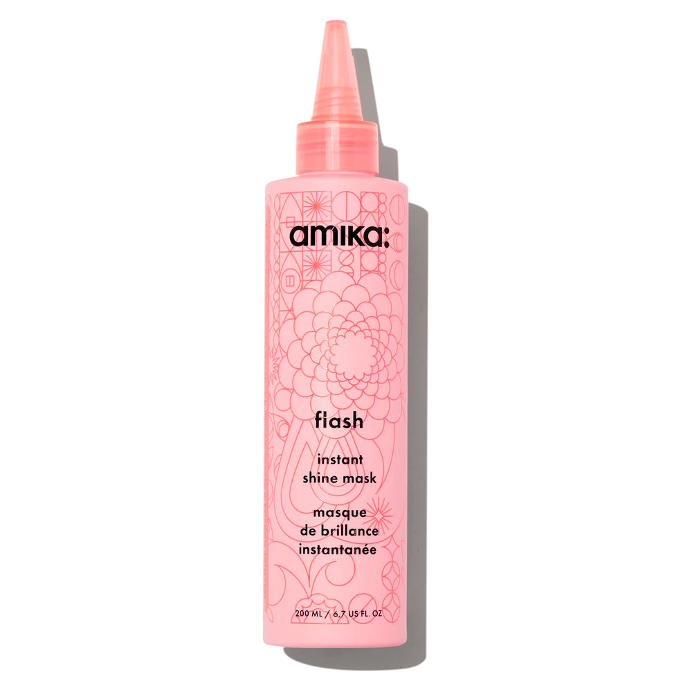 Amika Flash Instant Shine Mask tub with 60 second moisture boost for hair