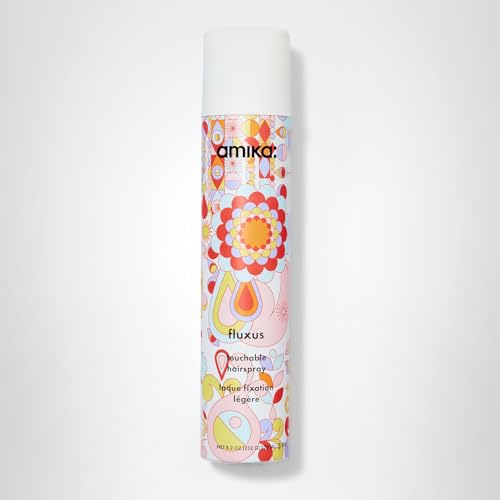 Amika Fluxus hairspray travel-size bottle ready for on-the-go styling