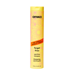 Amika Forget Frizz Shampoo bottle front showing sleek design and frizz protection