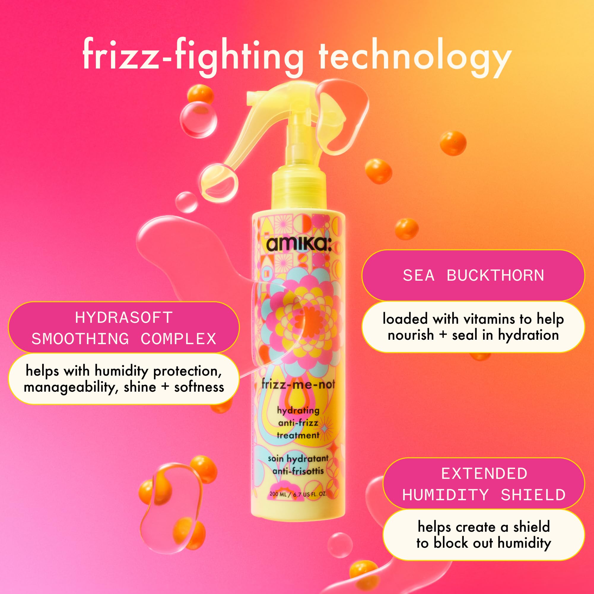 Amika Frizz-Me-Not: hidratación mejorada en un 70% para mayor suavidad.