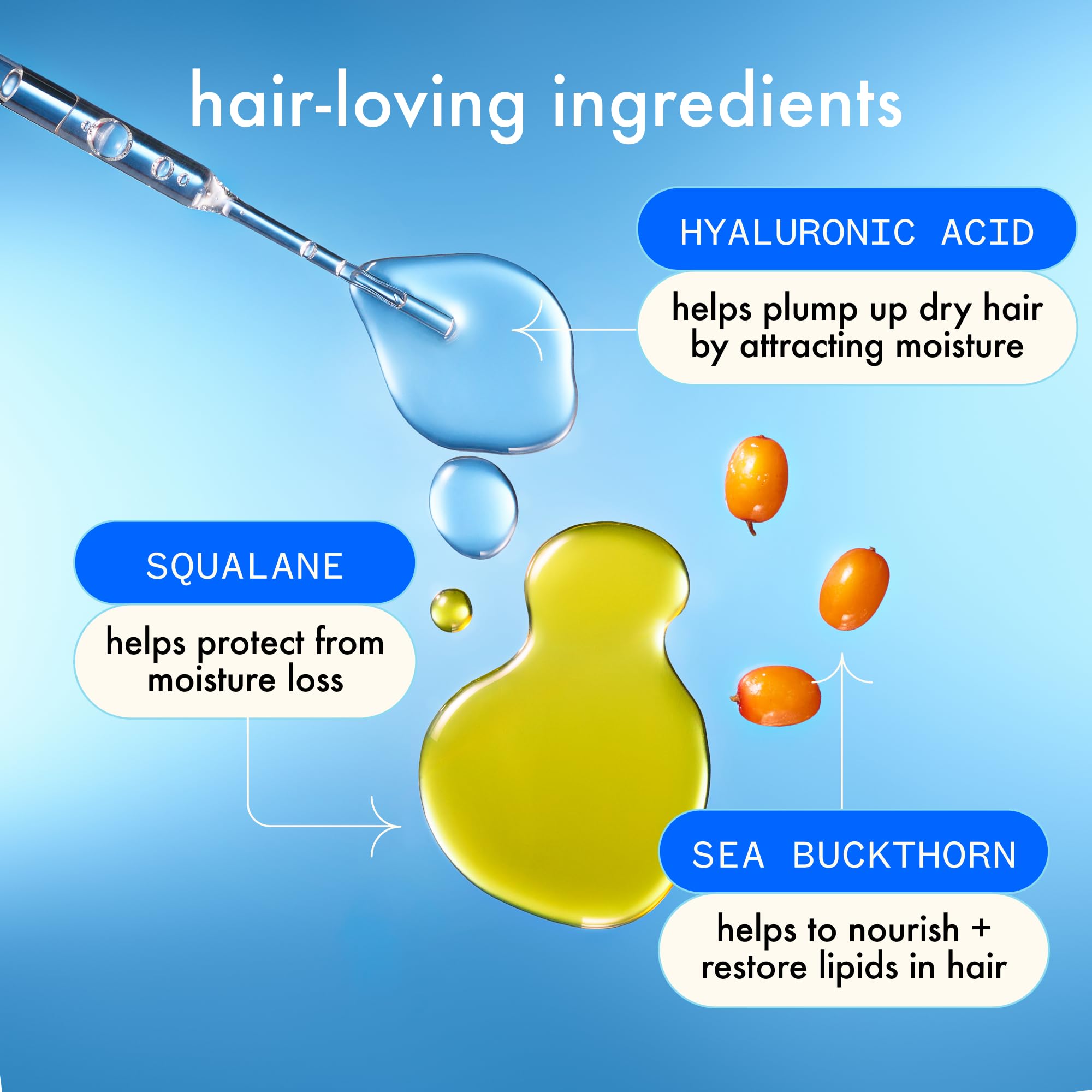 Hair treated with Hydro Rush shows radiant moisture after wash.