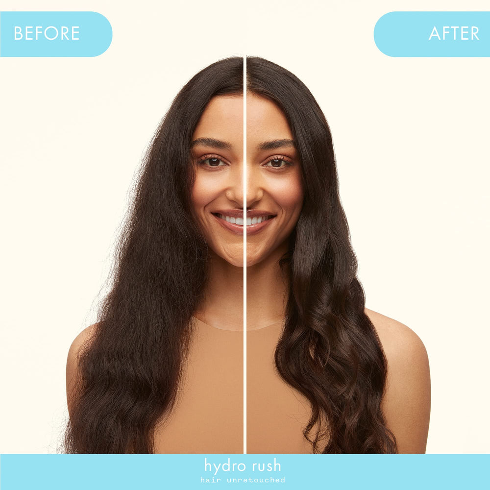 Amika Hydro Rush water splash conveys long lasting moisture for hair.