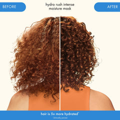 Amika Hydro Rush Mask applying to hair demonstrates gentle coating and coverage.