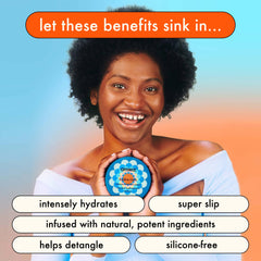 Amika Hydro Rush Mask whipped texture closeup highlights luxurious, airy cream for easy spread.
