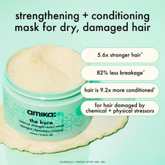 Amika Kure mask jar open, rich formula for repair and moisture