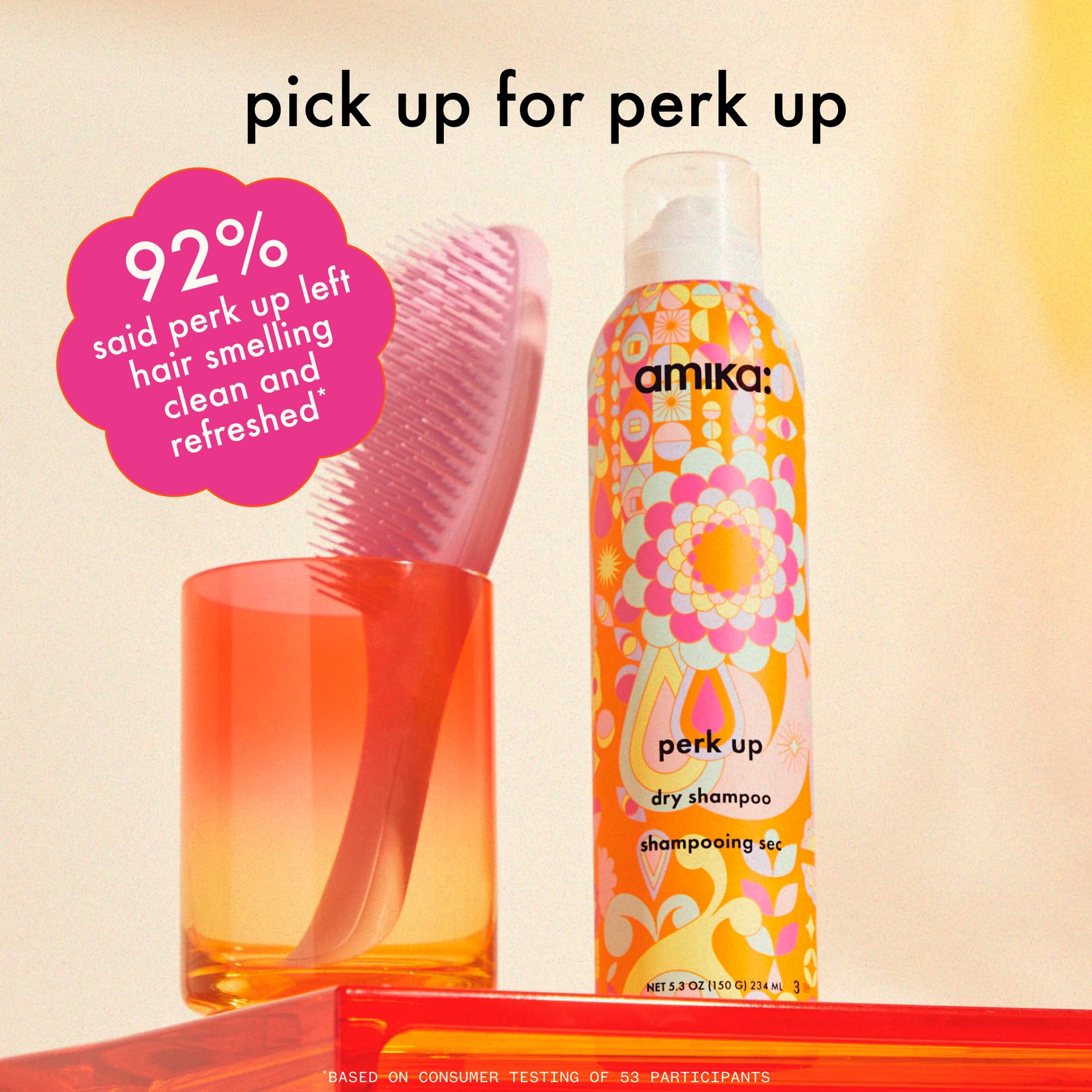 Amika Perk Up Dry Shampoo bottle with volumized roots
