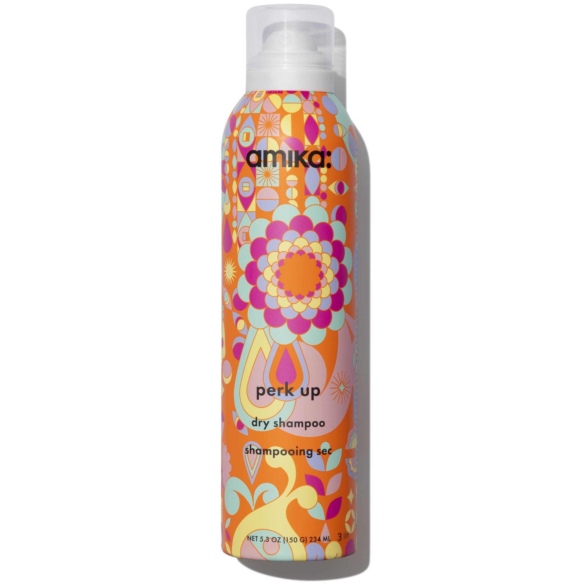 Amika Perk Up Dry Shampoo bottle with invisible finish refresh