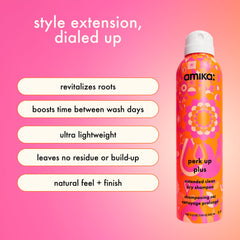 Fine mist spray from Amika Perk Up Plus absorbing oil at the roots