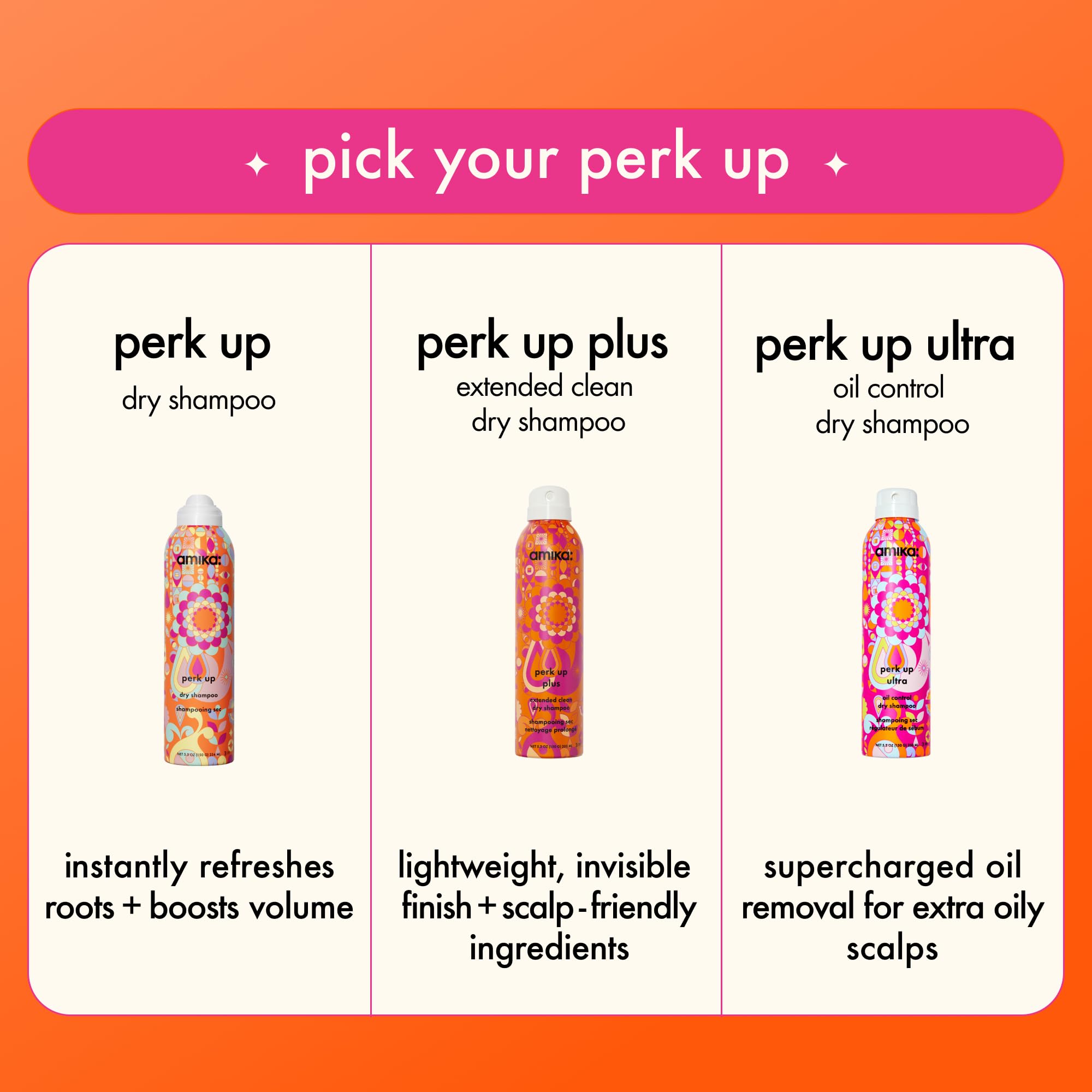 Amika Perk Up Ultra Dry Shampoo supports extended styles.