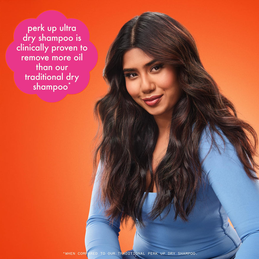 Amika Perk Up Ultra Dry Shampoo refreshes scalp for extended style.