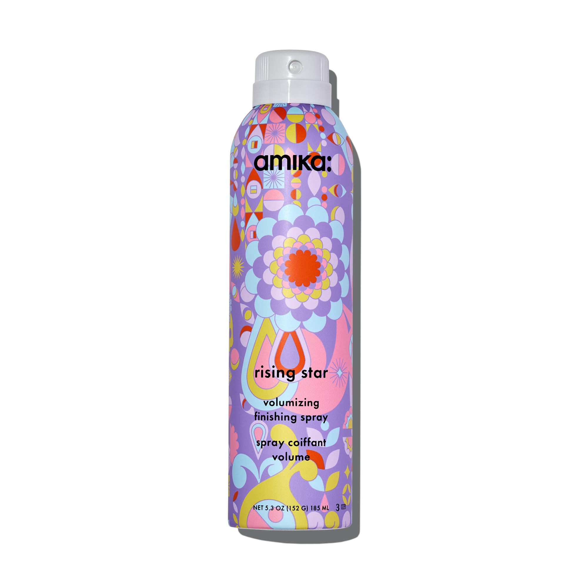 Amika Rising Star bottle front view for on-the-go styling with subtle shine.