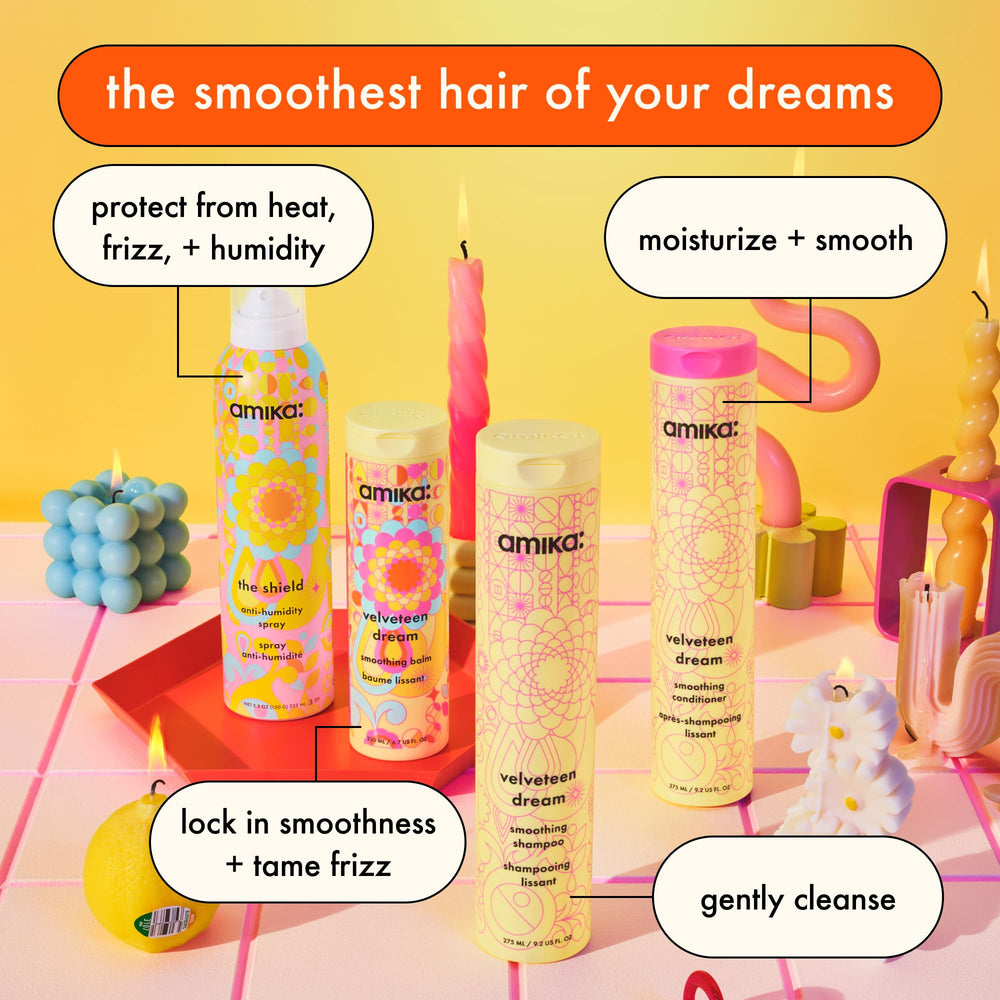 Amika Shield with UV filters provides sun protection for hair while styling.