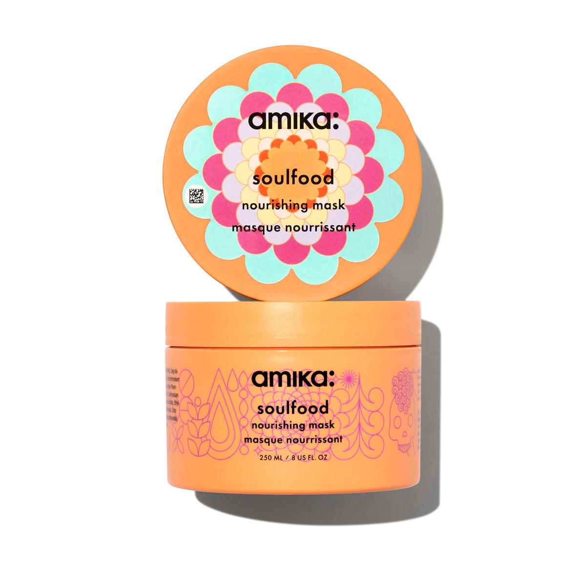 Amika Soulfood Nourishing Mask jar packaging signals luxurious conditioning
