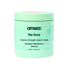 Amika The Kure intensive mask bottle showcasing deep hydration for dry hair.