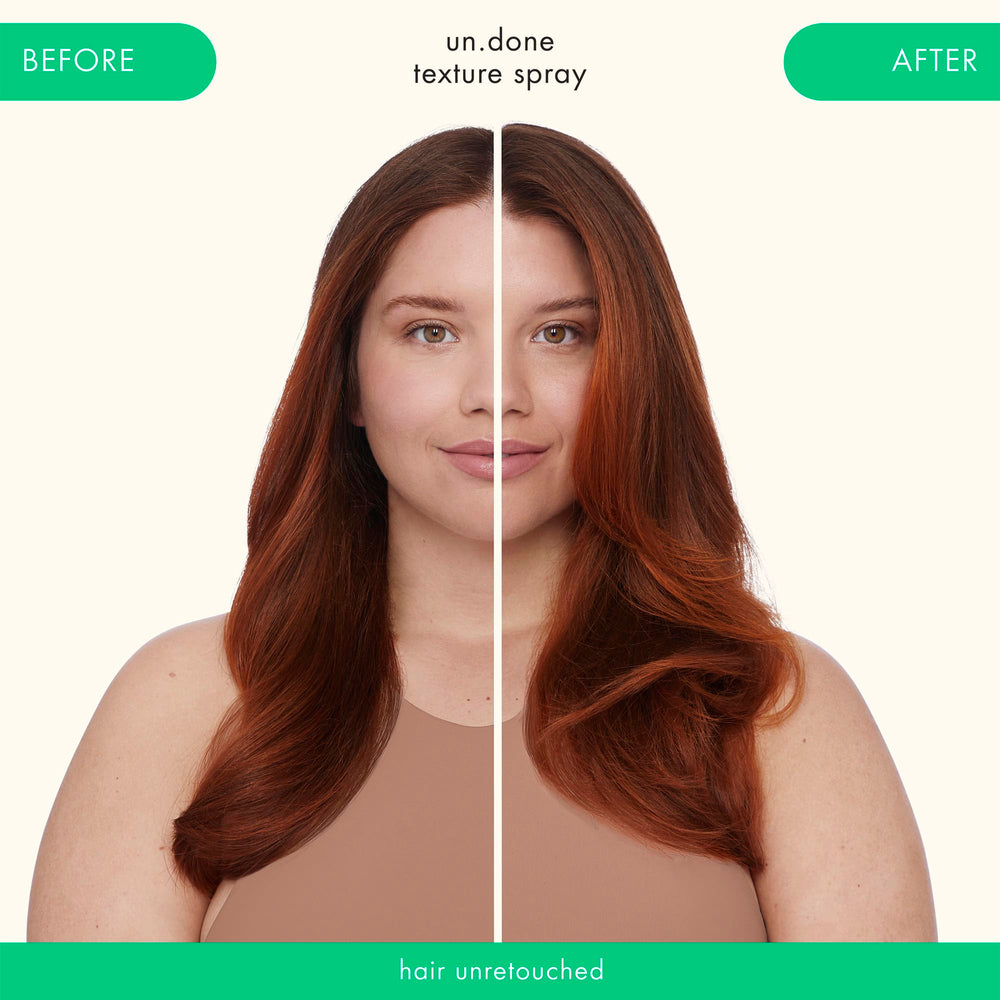 amika Un.Done volume spray in hand suggests instant lift without buildup