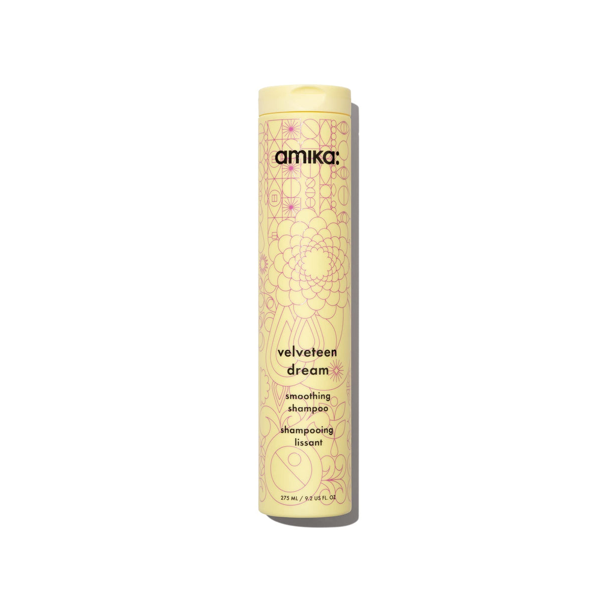 Amika Velveteen Dream Shampoo bottle for smoothing and frizz control