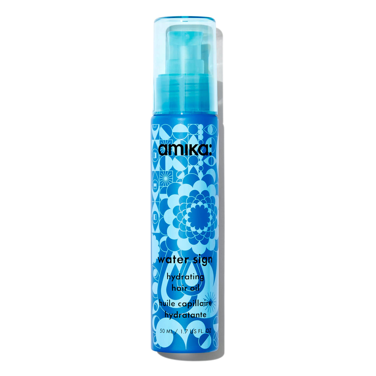 Amika Water Sign bottle pour shows precise dispensing for hydration.
