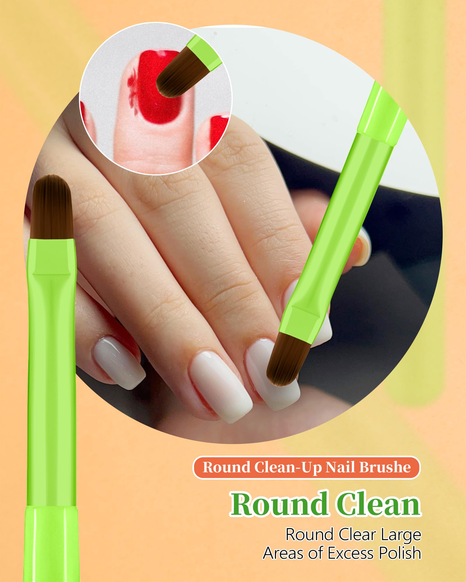 AMilHiTon emerald green jade-inspired handle clean-up brush
