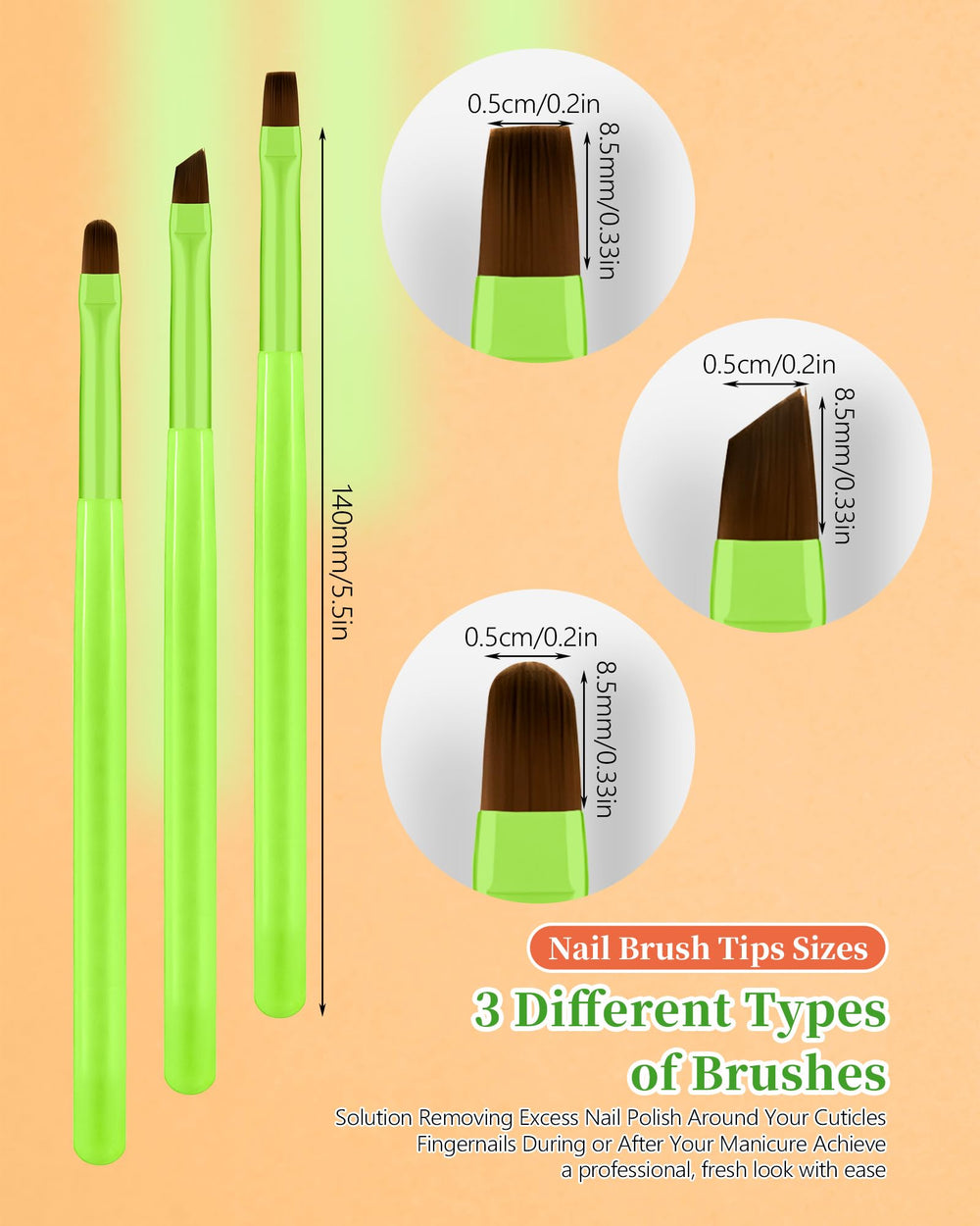 AMilHiTon nail clean-up brush set displayed for DIY and pro use