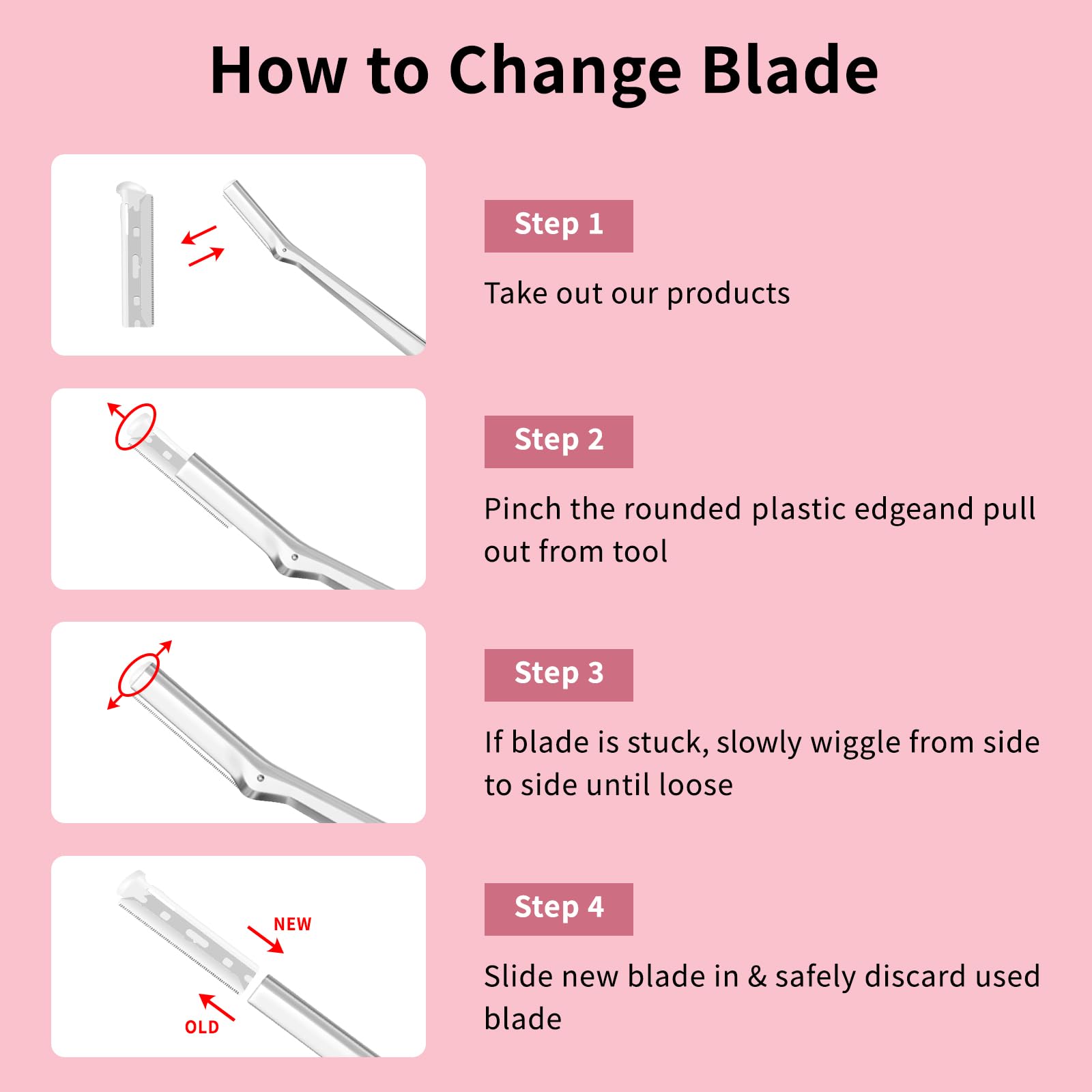 AMILKME easy-clean blades for Tweezerman ensure quick maintenance.