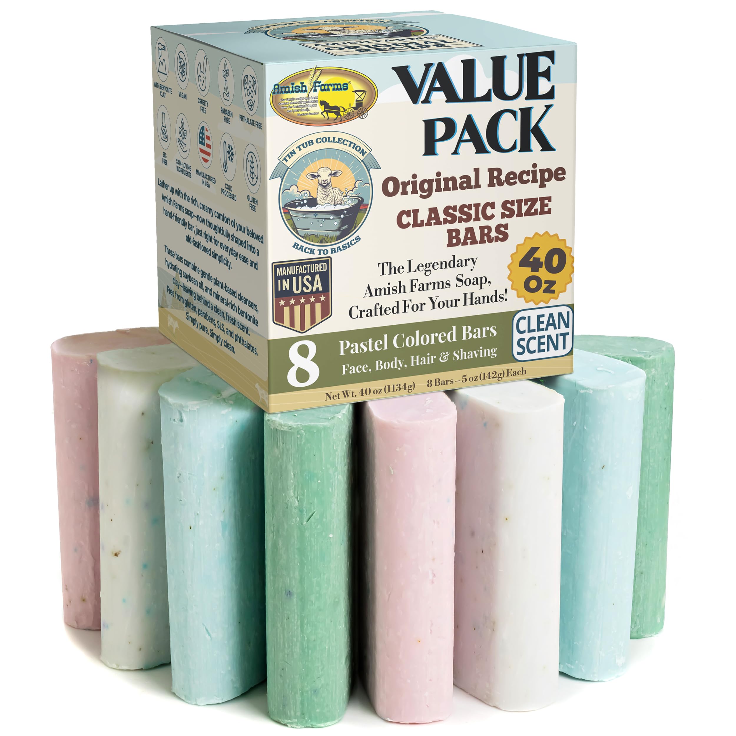 Amish Farms Soap Value Pack hand grip demonstrates comfortable palm-friendly design