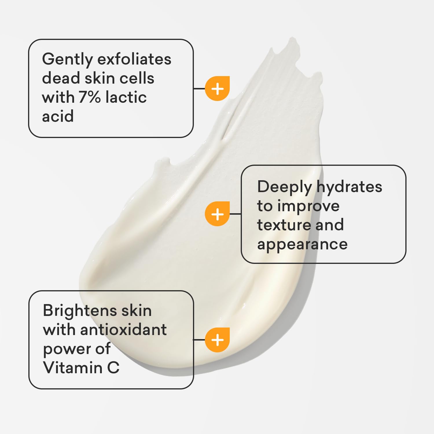 AmLactin, 7% ácido láctico y vitamina C para tono uniforme.