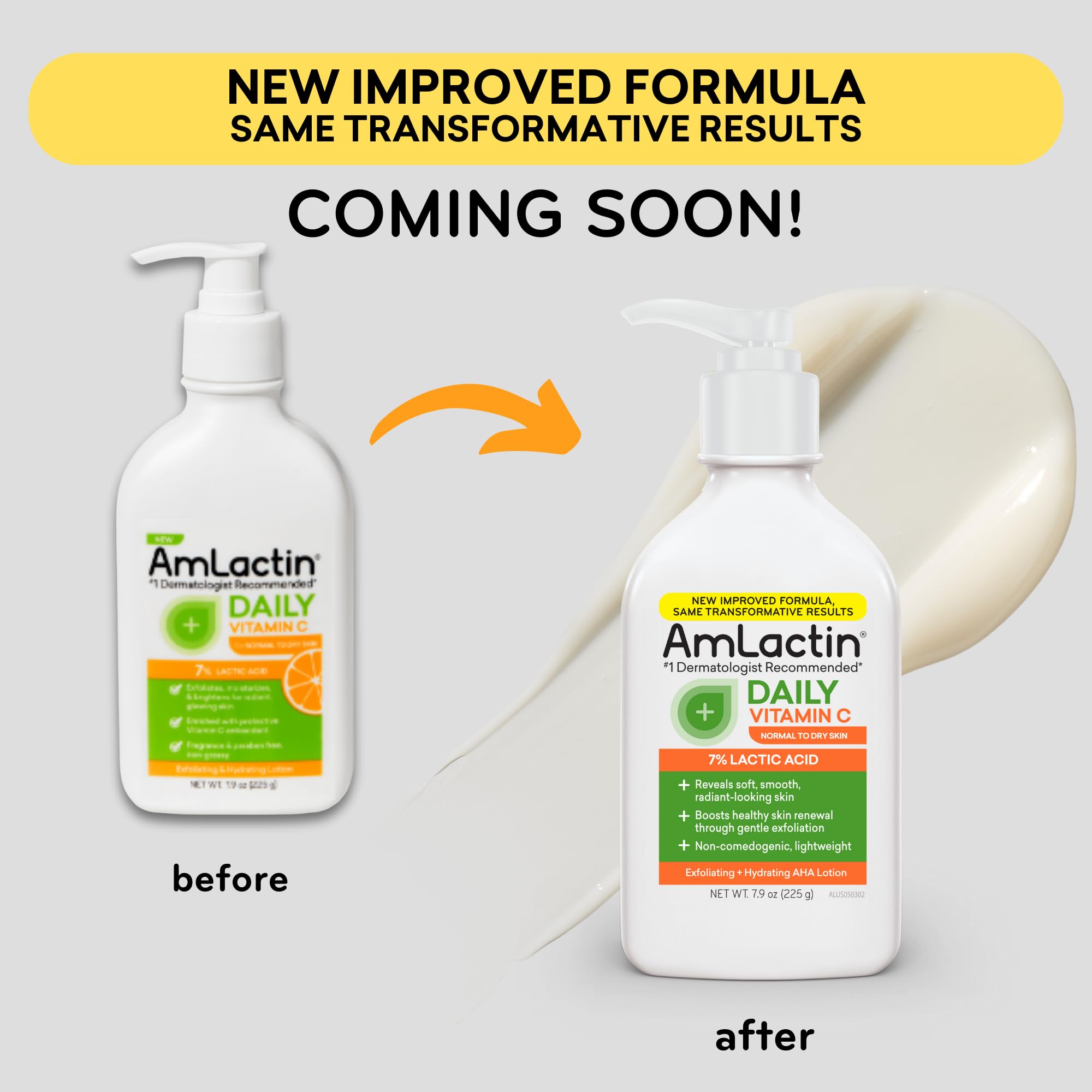 AmLactin, aplicación suave en el cuerpo para hidratación diaria.