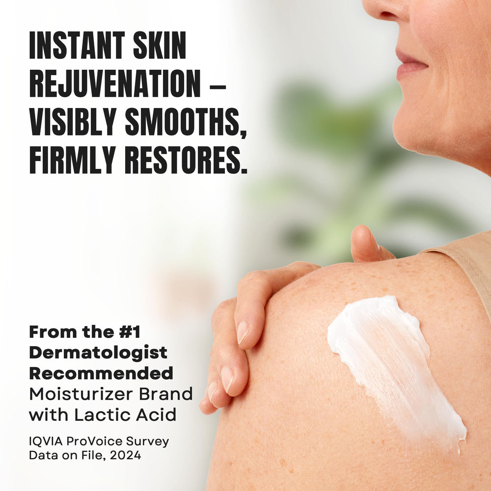 Post-application skin looks soft and refreshed with AmLactin Crepe Firming Cream.