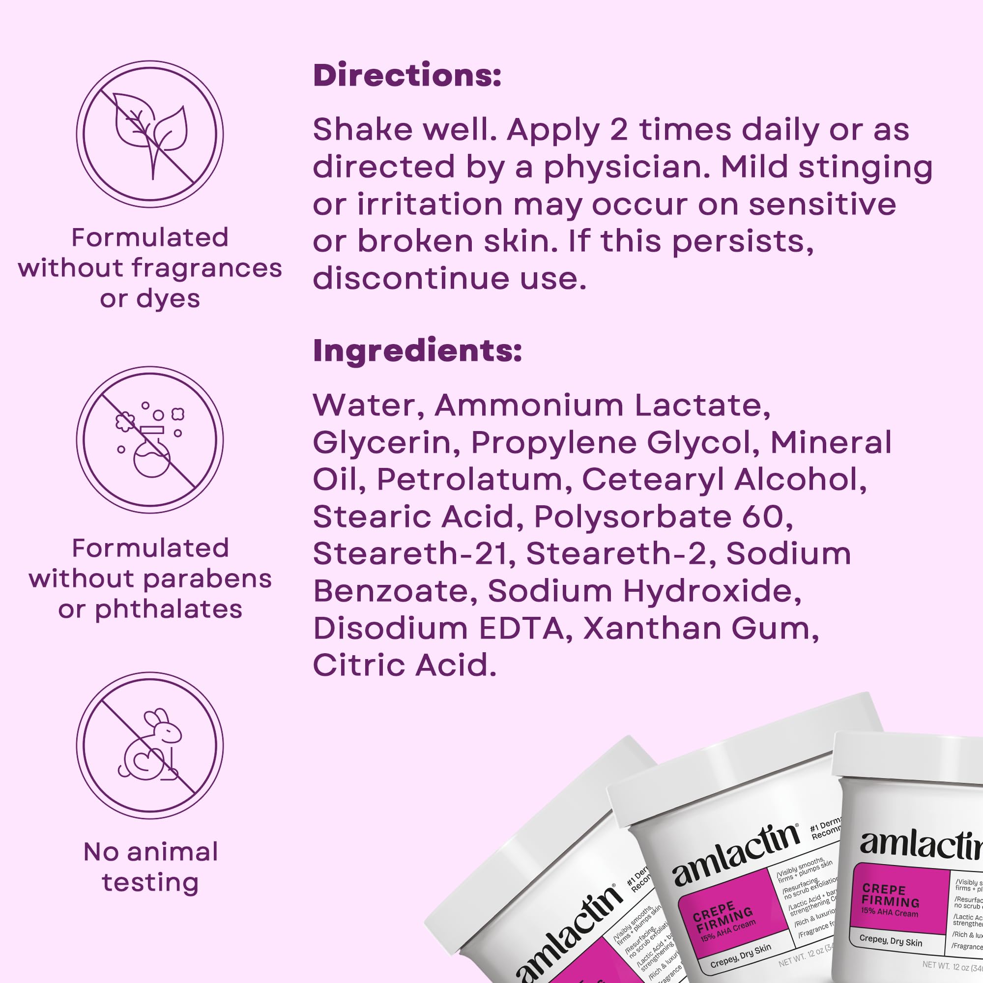 Shelf-ready AmLactin Crepe Firming Cream packaging for skincare enthusiasts.