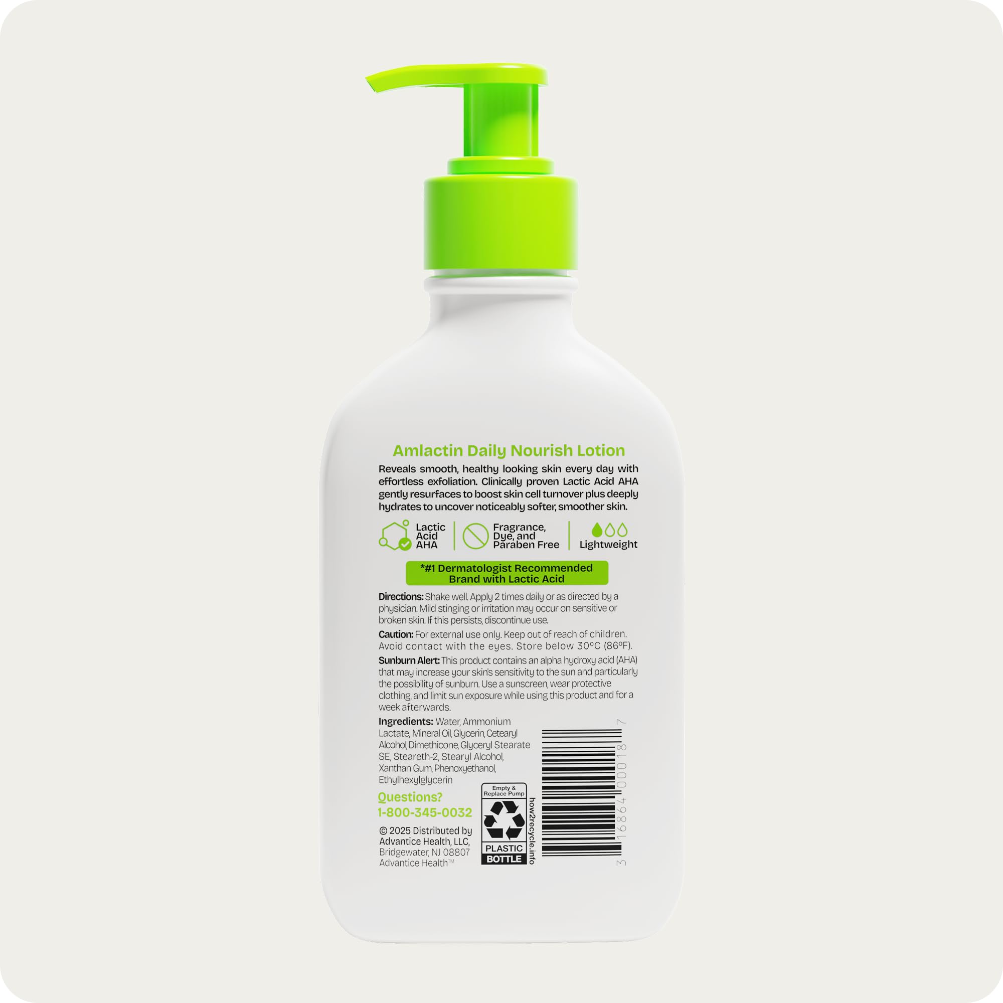 Envases variados de AmLactin para rutinas de cuidado diario
