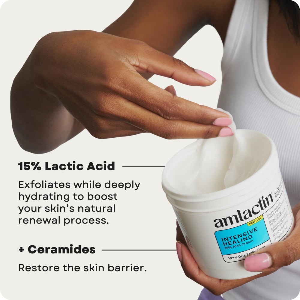 AmLactin Intensive Healing ceramides supporting skin barrier.