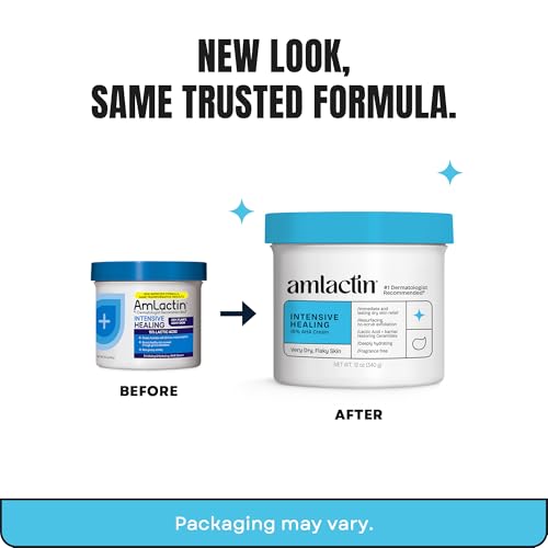 AmLactin Intensive Healing cream close-up texture ready for smooth application.