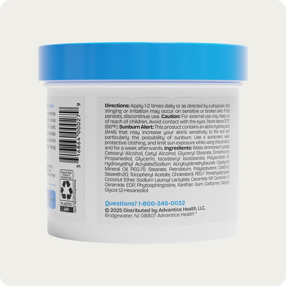 AmLactin Intensive Healing fragrance-free formula for sensitive skin.