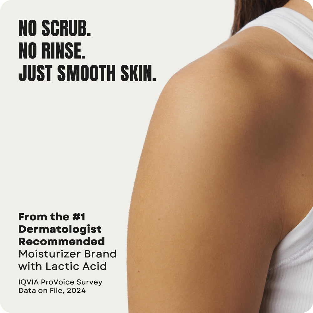 AmLactin Intensive Healing no-scrub exfoliation demonstrated by product image.