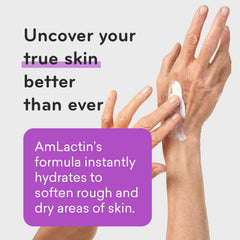 AmLactin Ultra textura no grasa, absorbida rápidamente para uso diario.