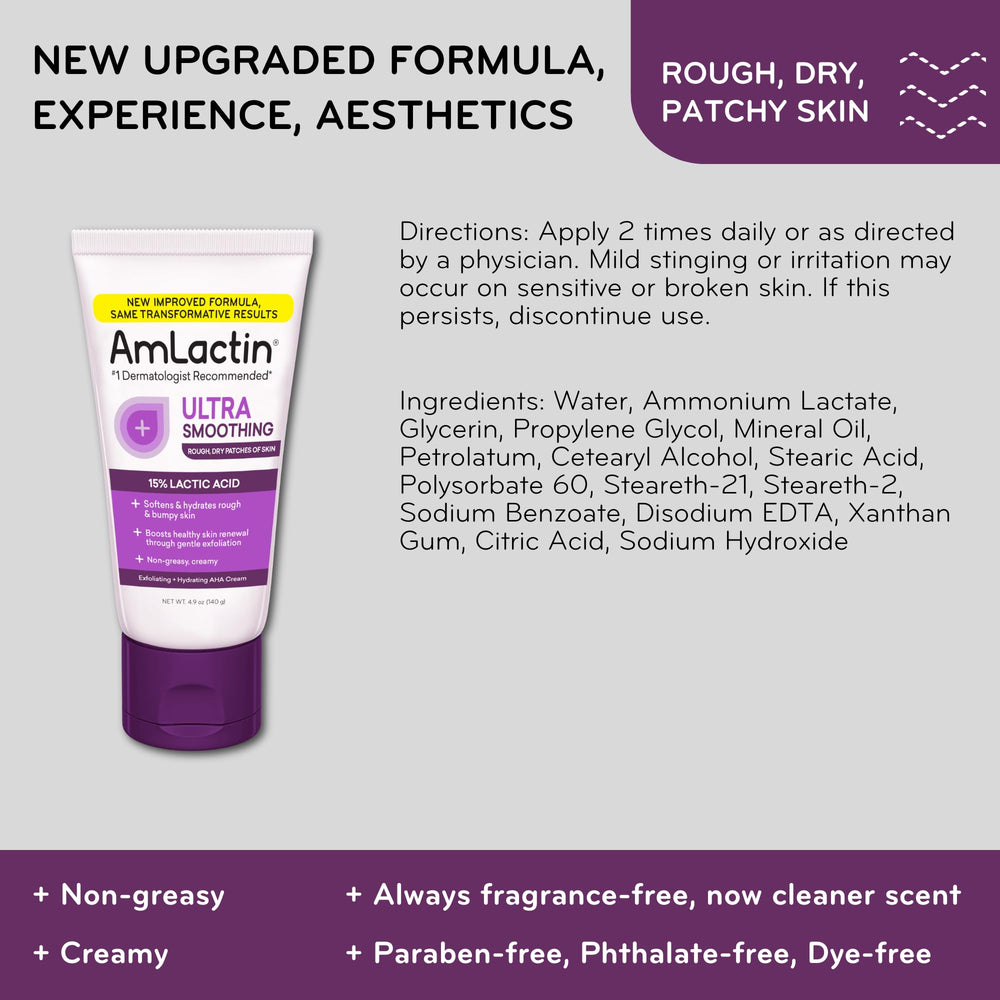 AmLactin Ultra ayuda a zonas ásperas como Keratosis Pilaris con tratamiento suave.