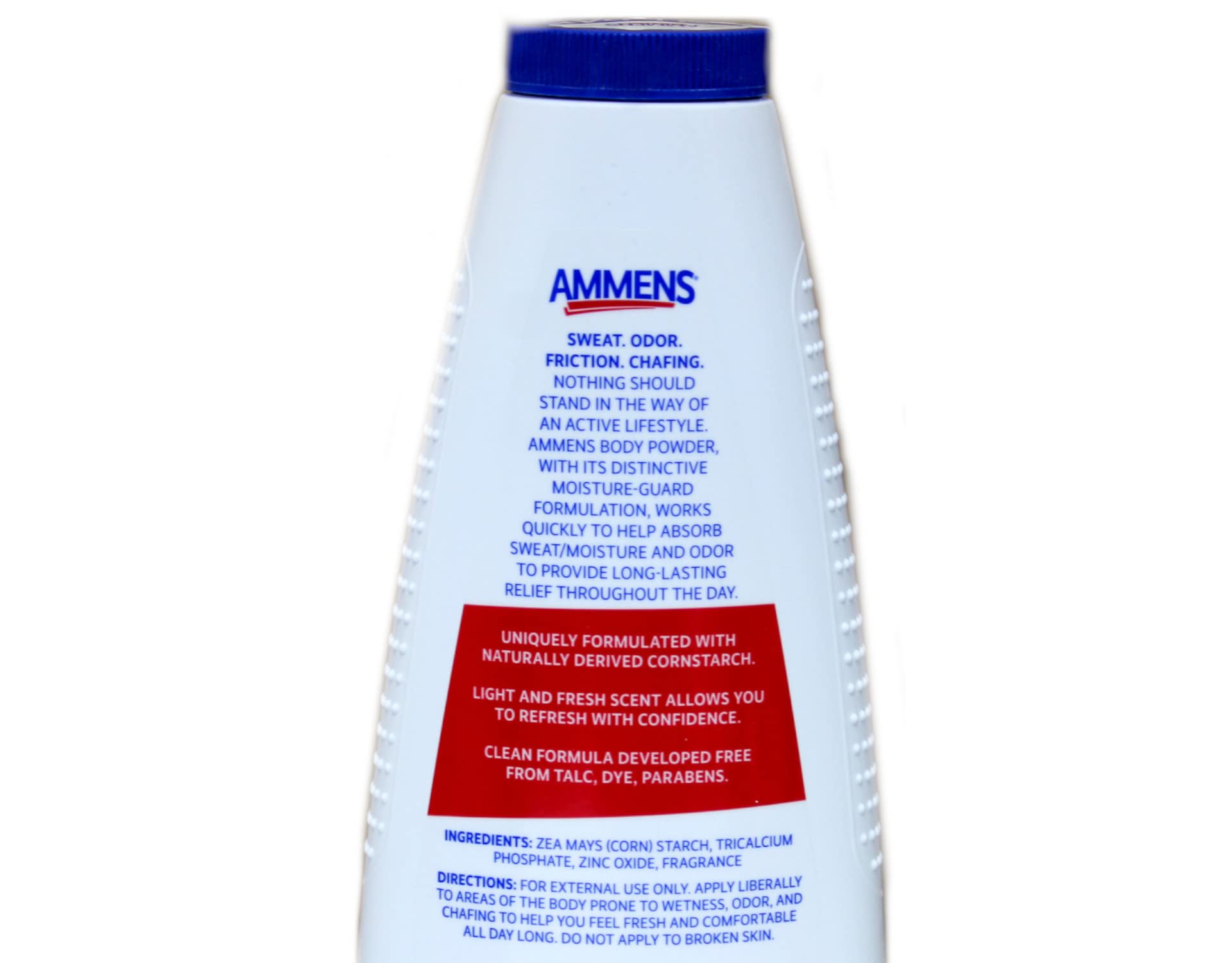 Ammens Polvo Corporal Original, sensación fresca, protección desodorizante para pies y piel durante el día.